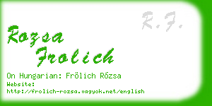 rozsa frolich business card